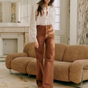 Sezane - THE 70'S TROUSERS - Coffee - US Size 12